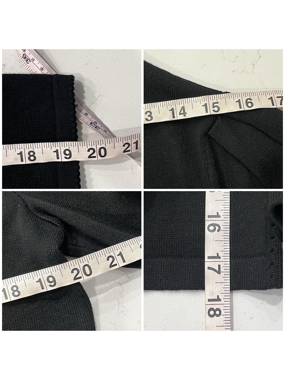 Talbots Women Large Black Open Front Cardigan Cotton Modal Cropped Quiet Luxury - Picture 6 of 9